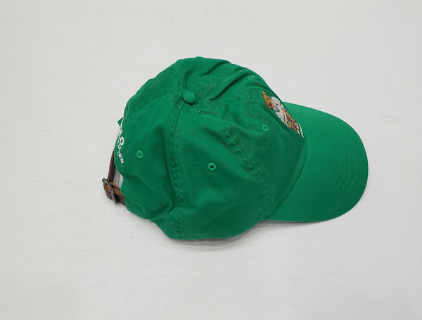 Nwt Polo Ralph Lauren Green Cardigan Bear Leather Adjustable Strap Back Hat - Unique Style
