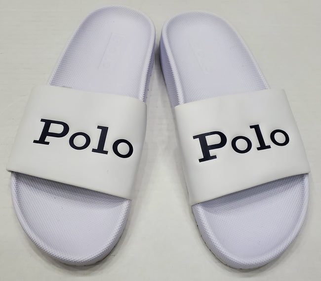 Nwt Polo Ralph Lauren White Polo Spellout Slides w/o Box - Unique Style