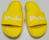 Nwt Polo Ralph Lauren Womens Yellow Polo Spellout Slides w/o Box - Unique Style