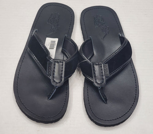 Nwt Polo Ralph Lauren Black Polo Pony Thong Slippers w/o Box - Unique Style