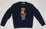 Nwt Polo Ralph Lauren Navy Blue Morehouse Bear Wool Sweater - Unique Style