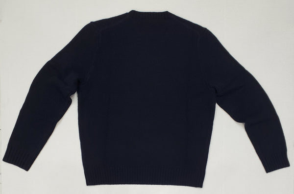 Nwt Polo Ralph Lauren Navy Blue Morehouse Bear Wool Sweater - Unique Style