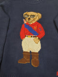 Nwt Polo Ralph Lauren Women's Navy Sunglass Wool Teddy Bear Sweater - Unique Style