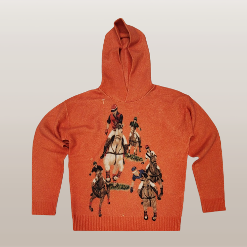 Nwt Polo Ralph Lauren Orange Five Horsemen Hoodie Sweater - Unique Style