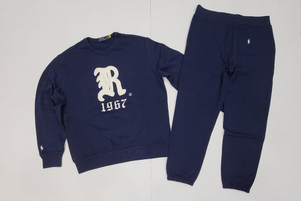 Nwt Polo Ralph Lauren Navy Blue 'R' Embroidered Patch 1967 Sweatshirt With Navy 'R'  Embroidered Patch Joggers - Unique Style