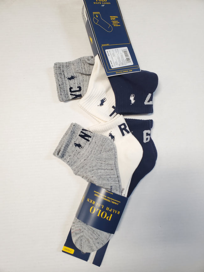Nwt Polo 3 Pack Ankle NYC/RL/67 Small Pony Socks