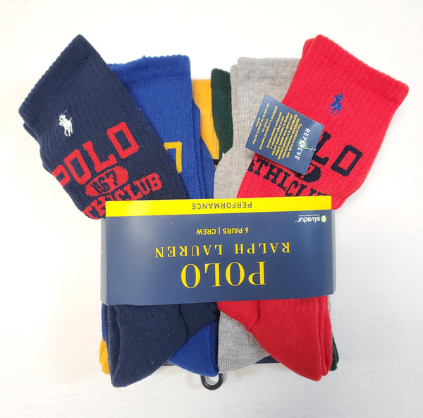Nwt Polo Ralph Lauren 6 Pack Spellout Polo/1967/ATHL.Club Socks - Unique Style