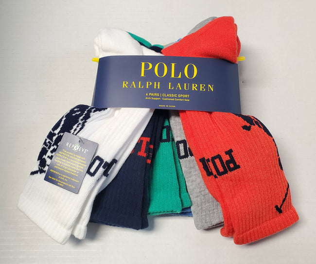 Nwt Polo 6 Pack Big Pony/Spellout Socks