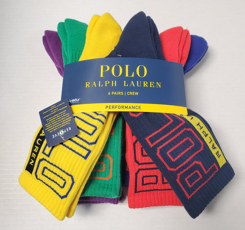 Vibrant Polo Spellout Socks 6 Pack
