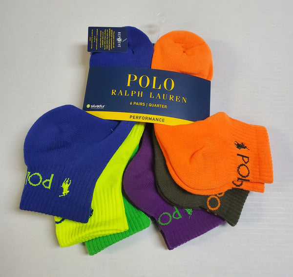 Nwt Polo Ralph Lauren 6 Pack Ankle Small Pony/Spellout Polo Socks - Unique Style