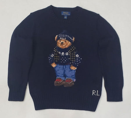 Nwt Kids Polo Ralph Lauren GIRLS Bear Knit Sweater (8-20)