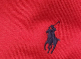 Nwt Polo Ralph Lauren Tudor Red w/Navy Horse V-Neck Cotton Sweater - Unique Style