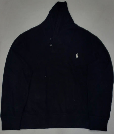 Nwt Polo Ralph Lauren Flame Heat  w/Navy Horse Cotton V-Neck Sweater