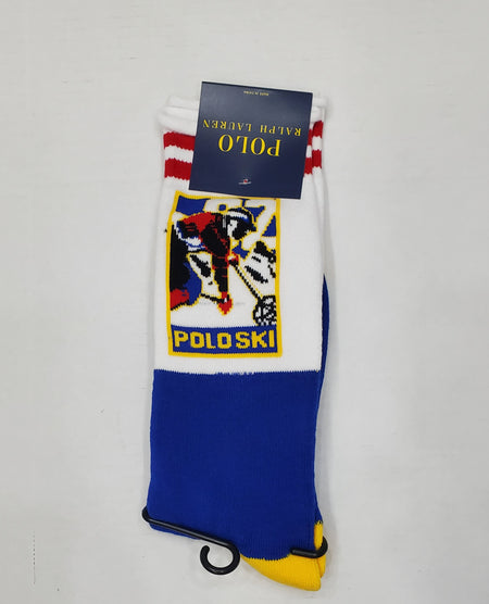 Nwt Polo Ralph Lauren Red RL/American Flag Bear Socks