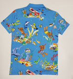 Nwt Polo Ralph Lauren Allover Bear Ocean Print Custom Slim Fit Polo