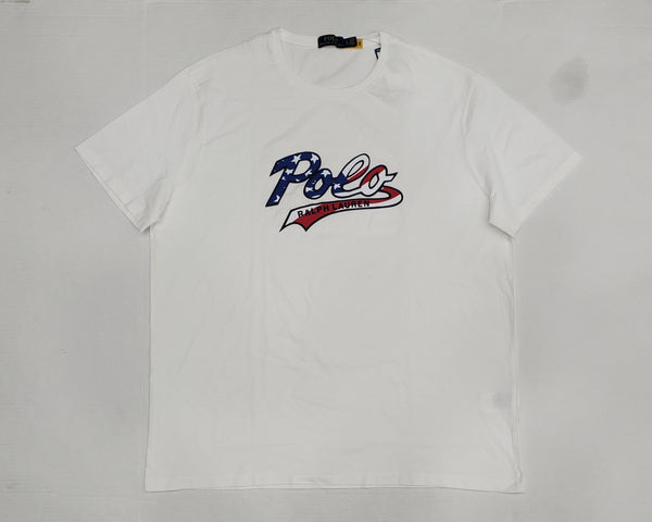 Nwt Polo Ralph Lauren White American Flag Script Tee