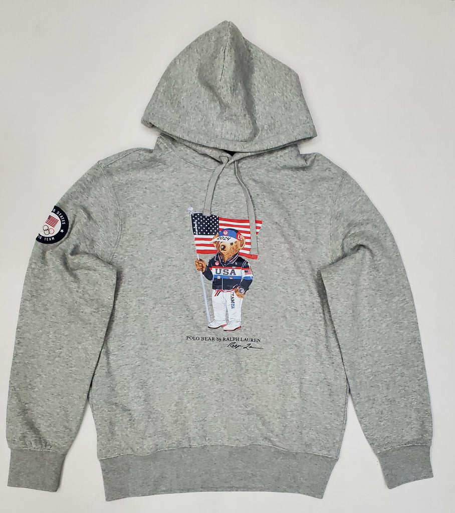 Nwt Polo Ralph Lauren Grey Olympic Team USA Teddy Bear Hoodie