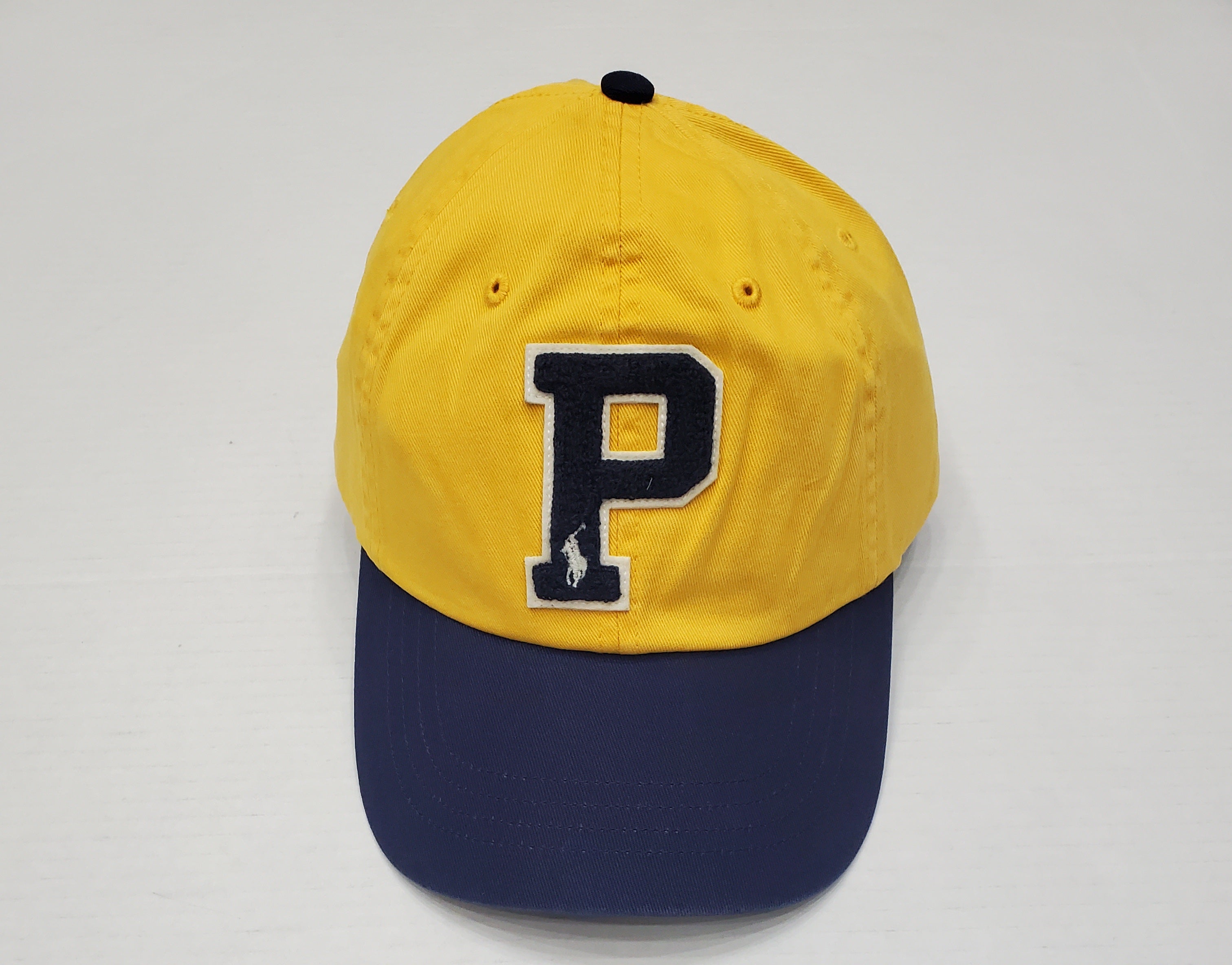 Vintage Polo by Ralph Lauren Yellow Cap with Navy Logo VINTAGE Ralph Lauren Polo Sport Mesh Nylon Yellow Cap Hat  main image 3