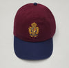 Nwt Polo Ralph Lauren Burgundy/Navy Crest Adjustable Hat