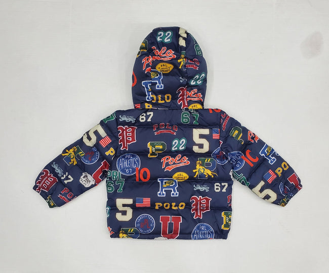 Nwt Polo Ralph Lauren Kids Allover Logo Down Jacket