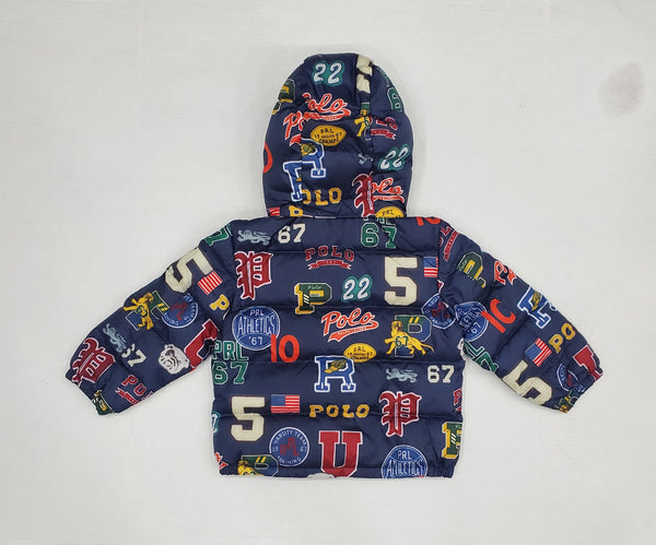 Nwt Polo Ralph Lauren Kids Allover Logo Down Jacket