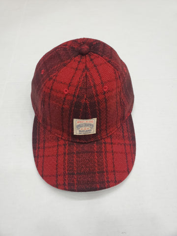 Nwt Polo Country Red Plaid Wool Adjustable Leather Strap Hat  display picture 1