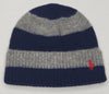 Nwt Polo Ralph Lauren Grey/Navy Wool Small Pony Skully