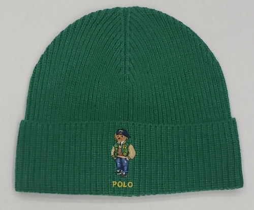 Nwt Polo Ralph Lauren Green Varsity Teddy Bear Skully