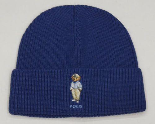 Nwt Polo Ralph Lauren Blue Suspenders Teddy Bear Skully