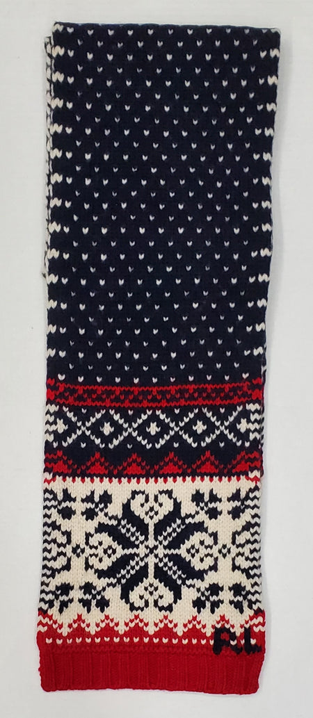 Nwt Polo Ralph Lauren Fair Isle Wool Blend Scarf