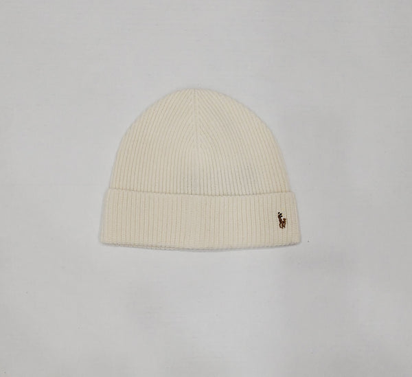 Nwt Polo Ralph Lauren Cream Small Pony Wool Skully