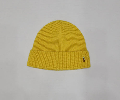 Nwt Polo Ralph Lauren Yellow Wool Small Pony Skully