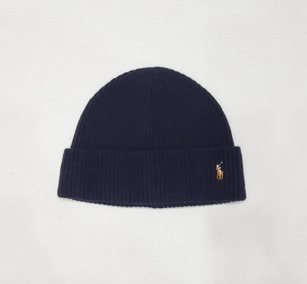 Nwt Polo Ralph Lauren Navy Wool Small Pony Skully