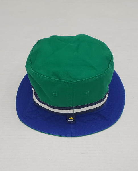 Nwt  Polo Ralph Green/Royal US Open New York Tennis Reversible Bucket Hat