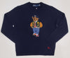 Nwt Polo Ralph Lauren Navy Blue Varsity Jacket Wool Blend Teddy Bear Sweater