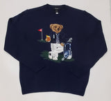 Nwt RLX  Ralph Lauren Navy #19 Golf Bag Cotton Blend Teddy Bear Sweater