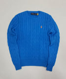 Nwt Polo Ralph Lauren Women's Glacier Cable Knit Small Pony Cotton Sweater