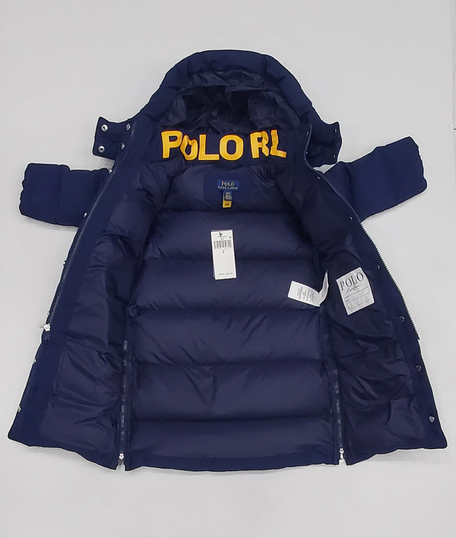 Polo Ralph Lauren Navy Girls Long Down Jacket (2-6x)