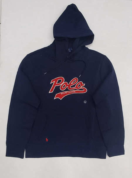 Nwt Polo Ralph Lauren Navy Polo Spellout Embroidered Fleece Hoodie