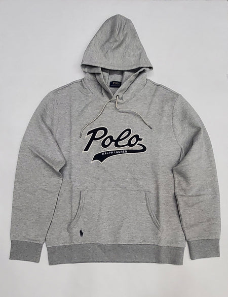 Nwt Polo Big & Tall Grey Polo Script Logo Double Knit Hoodie