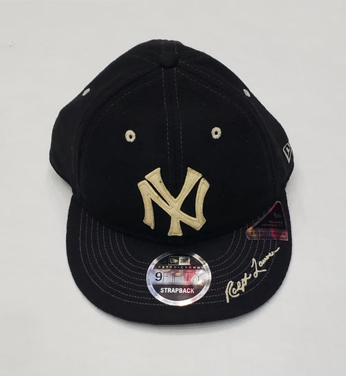 Nwt Polo Ralph Lauren Black Yankees Wool Adjustable Hat