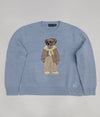 Nwt Polo Ralph Lauren Women's Blue Teddy Bear Cotton Sweater