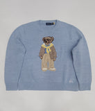 Nwt Polo Ralph Lauren Women's Blue Teddy Bear Cotton Sweater