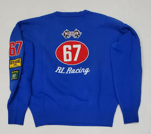 Nwt Polo Ralph Royal Blue Motor Racing #67 Vintage Classic Fit Patches Sweatshirt - Unique Style