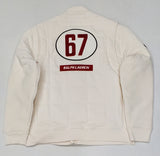 Nwt Polo Ralph Lauren Cream Racing Motor Sport Double Knit Jacket - Unique Style