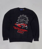 Nwt Polo Ralph Lauren Black Embroidered Race Car Motor Sport  0.6067 Sweater