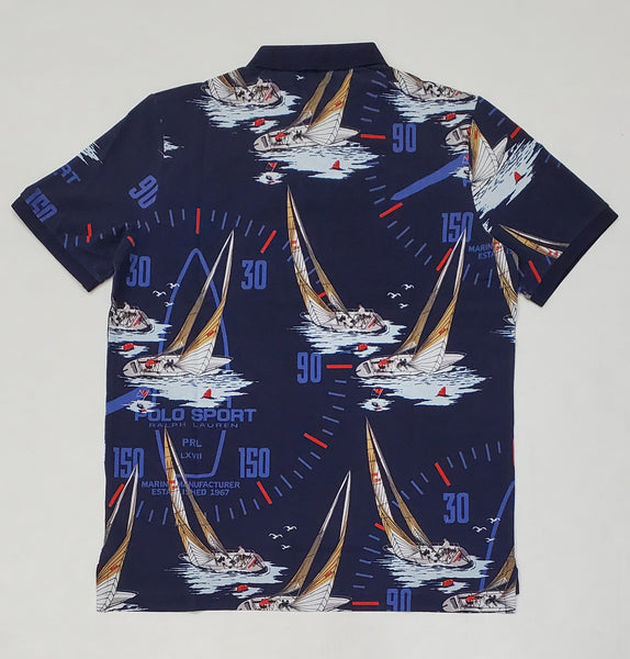 Nwt Polo Sport Allover Nautical Sailboat Print Short Sleeve Polo