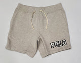Nwt Polo Ralph Lauren Grey Heather Spellout Patch Shorts - Unique Style