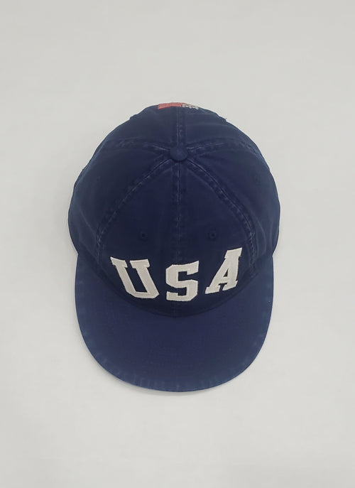 Nwt Polo Ralph Lauren Navy USA American Flag Adjustable Hat