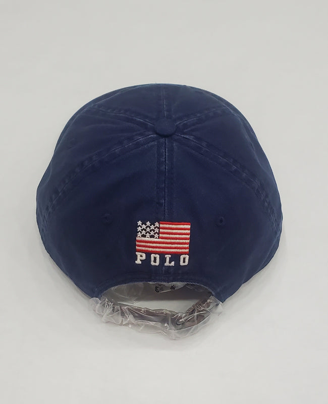 Nwt Polo Ralph Lauren Navy USA American Flag Adjustable Hat